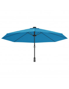 Ombrellone a Parete con LED Blu Mare 290 cm
