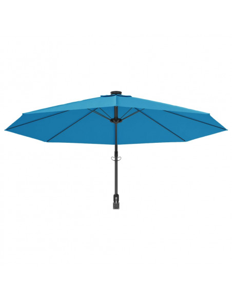 Ombrellone a Parete con LED Blu Mare 290 cm