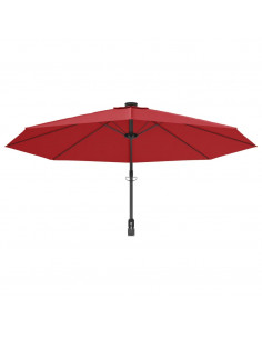 Ombrellone a Parete con LED Rosso Chiaro 290 cm
