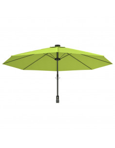 Ombrellone a Parete con LED Verde Mela 290 cm