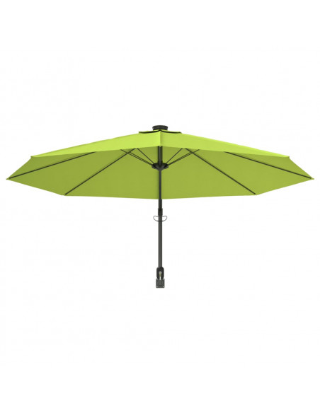 Ombrellone a Parete con LED Verde Mela 290 cm