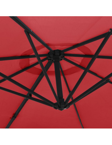 Ombrellone a Parete Rosso Chiaro 290 cm