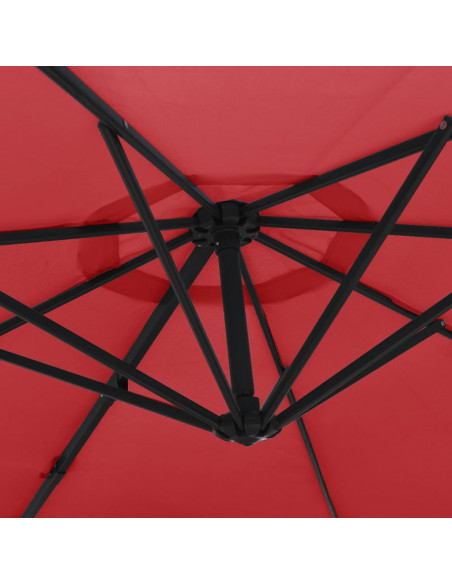 Ombrellone a Parete Rosso Chiaro 290 cm