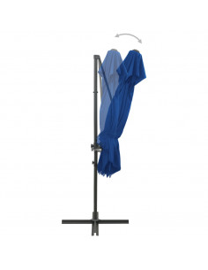 Ombrellone a Sbalzo con Doppia Copertura 250x250 cm Azzurro