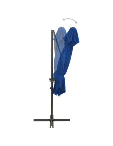 Ombrellone a Sbalzo con Doppia Copertura 250x250 cm Azzurro