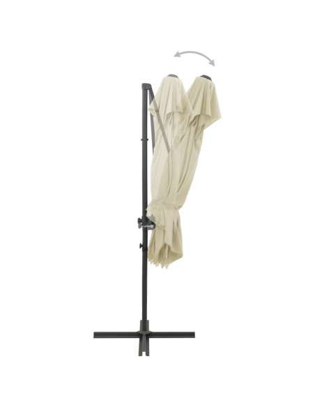 Ombrellone a Sbalzo con Doppia Copertura 250x250 cm Sabbia