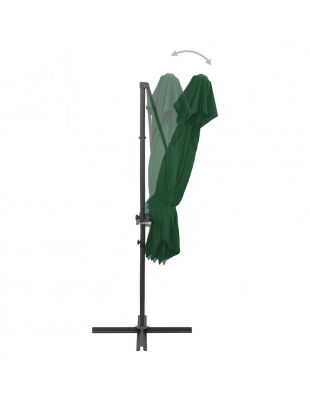 Ombrellone a Sbalzo con Doppia Copertura 250x250 cm Verde
