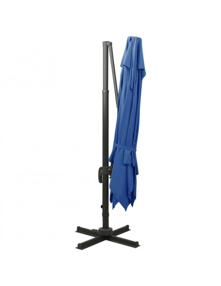 Ombrellone a Sbalzo con Doppia Copertura 300x300 cm Azzurro