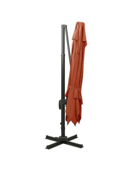 Ombrellone a Sbalzo con Doppia Copertura 300x300 cm Terracotta