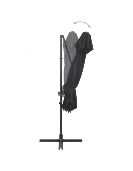 Ombrellone a Sbalzo con Doppia Copertura Antracite 250x250 cm