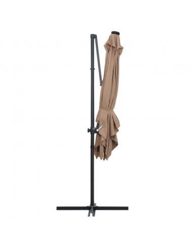 Ombrellone a Sbalzo con LED e Palo in Acciaio 250x250 cm Talpa