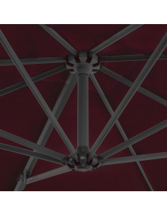 Ombrellone a Sbalzo con Palo Alluminio 250x250 cm Rosso Bordò