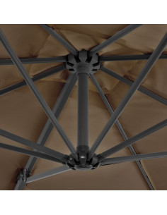 Ombrellone a Sbalzo con Palo Alluminio Grigio Talpa 250x250cm