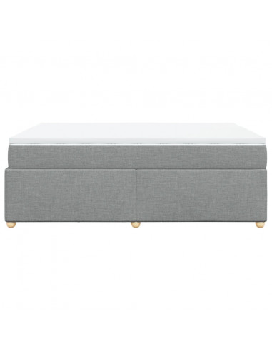 Giroletto a Molle con Materasso Grigio Chiaro 160x200cm Tessuto