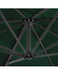 Ombrellone a Sbalzo con Palo in Alluminio 250x250 cm Verde