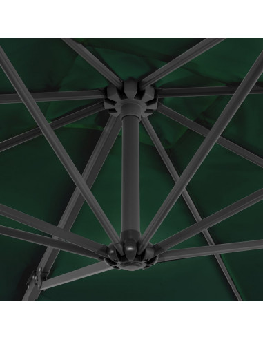 Ombrellone a Sbalzo con Palo in Alluminio 250x250 cm Verde