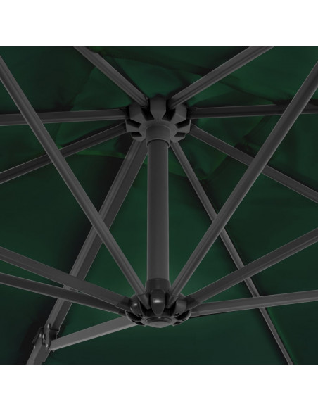 Ombrellone a Sbalzo con Palo in Alluminio 250x250 cm Verde
