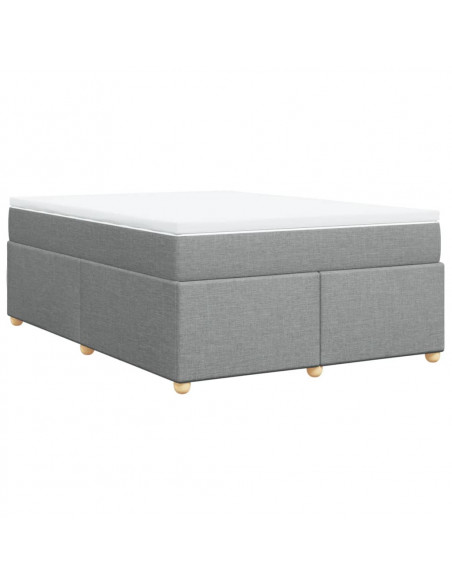 Giroletto a Molle con Materasso Grigio Chiaro 160x200cm Tessuto