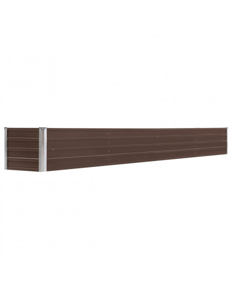 Letto Rialzato in Acciaio Zincato 320x40x45 cm Marrone