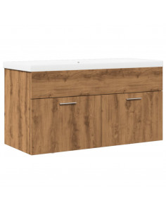 Mobile da Bagno con Lavabo Integrato Rovere Artigianale 2