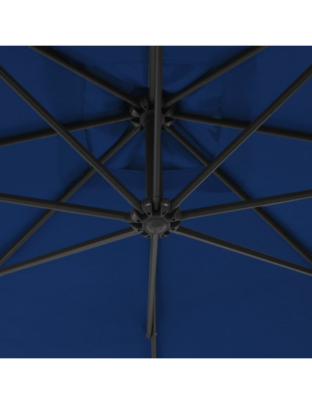Ombrellone a Sbalzo con Palo in Acciaio 250x250 cm Azzurro