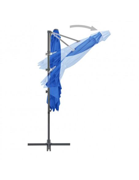 Ombrellone a Sbalzo con Palo in Acciaio 250x250 cm Azzurro