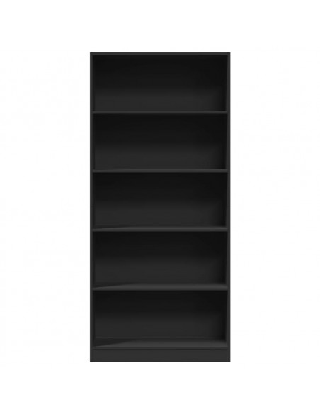 Libreria Nera 80x24x176 cm in Legno Multistrato