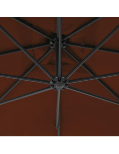 Ombrellone a Sbalzo con Palo in Acciaio 250x250 cm Terracotta