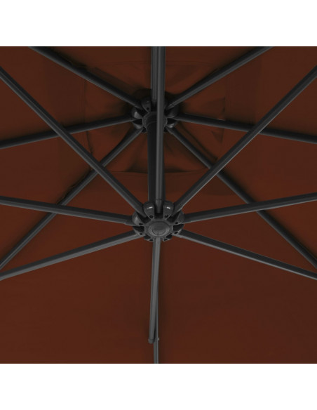 Ombrellone a Sbalzo con Palo in Acciaio 250x250 cm Terracotta