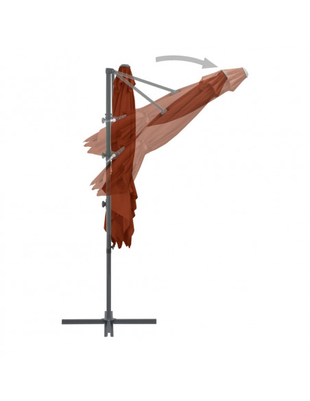Ombrellone a Sbalzo con Palo in Acciaio 250x250 cm Terracotta