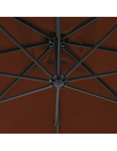 Ombrellone a Sbalzo con Palo in Acciaio 300 cm Terracotta