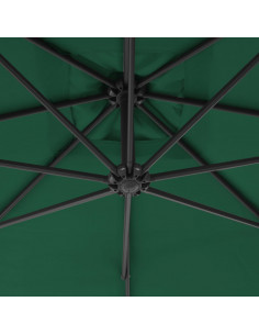 Ombrellone a Sbalzo con Palo in Acciaio 300 cm Verde