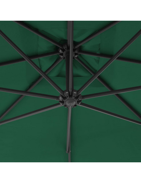 Ombrellone a Sbalzo con Palo in Acciaio 300 cm Verde