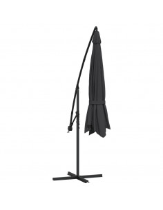 Ombrellone a Sbalzo con Palo in Alluminio 350 cm Nero