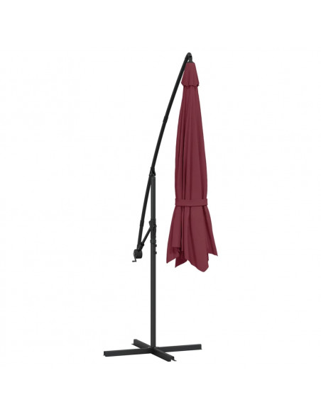 Ombrellone a Sbalzo con Palo in Alluminio 350 cm Rosso Bordò