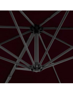 Ombrellone a Sbalzo con Palo in Alluminio Rosso 300 cm