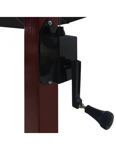 Ombrellone a Sbalzo con Palo in Legno 400x300 cm Nero