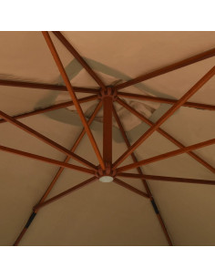 Ombrellone a Sbalzo con Palo in Legno 400x300 cm Tortora