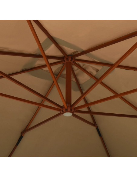 Ombrellone a Sbalzo con Palo in Legno 400x300 cm Tortora