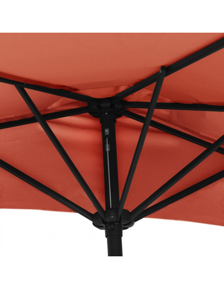 Ombrellone Balcone Palo Alluminio Terracotta 270x144x222cm Metà
