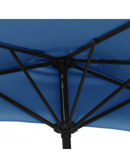 Ombrellone Balcone Palo in Alluminio Blu 270x144x222 cm a Metà