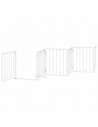 Cancello Cani Porta Pieghevole Bianco 12 Pannelli 600 cm Pioppo