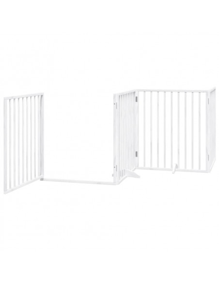 Cancello Cani Porta Pieghevole Bianco 12 Pannelli 960 cm Pioppo