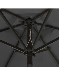 Ombrellone con LED Antracite 200x211 cm in Alluminio
