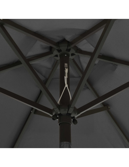 Ombrellone con LED Antracite 200x211 cm in Alluminio