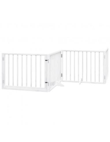 Cancello Cani Porta Pieghevole Bianco 12 Pannelli 960 cm Pioppo