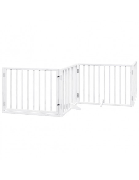 Cancello Cani Porta Pieghevole Bianco 12 Pannelli 960 cm Pioppo