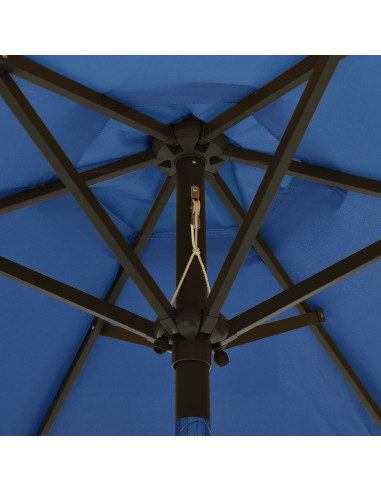 Ombrellone con LED Azzurro 200x211 cm in Alluminio