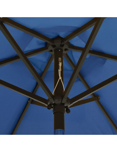 Ombrellone con LED Azzurro 200x211 cm in Alluminio