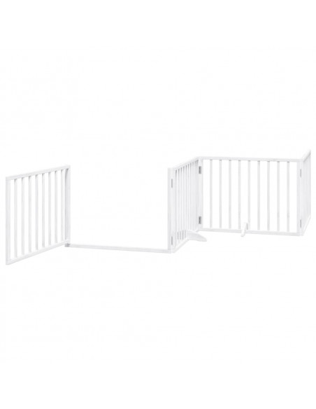 Cancello Cani Porta Pieghevole Bianco 12 Pannelli 960 cm Pioppo